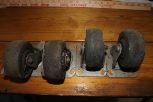 4 Industrial Heavy Duty Dolly Cart Table Wheels Casters ~ 2 stationary 2 swivel