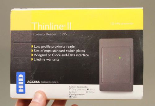 New open box: hid prox thinline ii wall proximity reader 5359ck100 black pigtail for sale