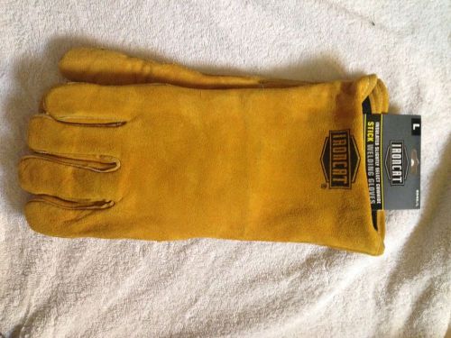 Ironcat welding gloves 9040/l cowhide kevlar thread size large great for mig too for sale