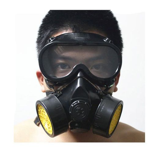 Respirator Gas Mask Filter Goggle Set Paint Industrial Chemical Safety Anti Dust