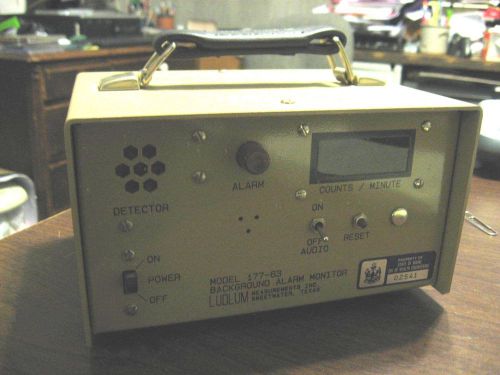 LUDLUM RADIATION DETECTOR 177-63, GEIGER counter/background alarm monitor