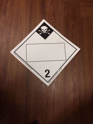 Inhalation Hazard 2 Placard, Blank, E-Z Removable Vinyl(lot 25)