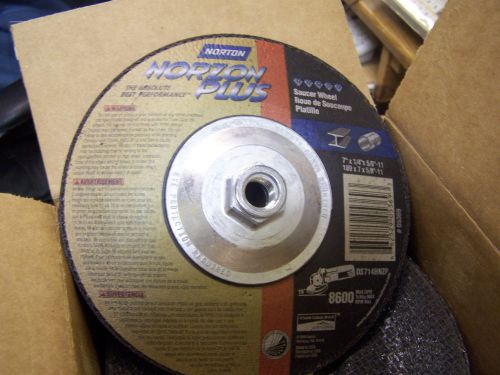 10 Norton Plus DS714HNZP 7&#034; X 1/4&#034; X 5/8&#034; - 11 grinding saucer wheel NEW