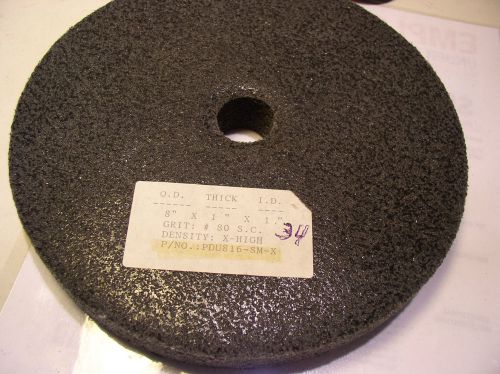 1pc. 8&#034; X 1&#034; X 1  &#034;  80 GRIT S.C. WHEEL FOR DE BURRING and ,BLENDING