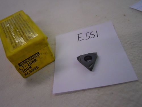 5 NEW KENNAMETAL LT-16 NR-20 UN THREADING CARBIDE INSERTS. GRADE: KC5025 {E551}