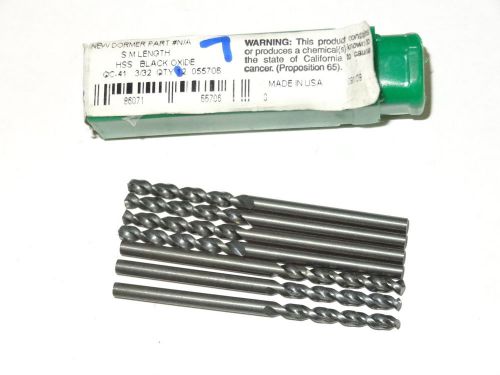 7 PTD 3/32&#034; QC-41 Screw Machine HSS 135° Precision Parabolic Twist Drills oxide