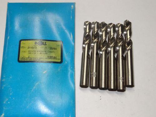 6 new GREENFIELD 25/64&#034; Screw Machine Length Twist Drill bits bright finish USA