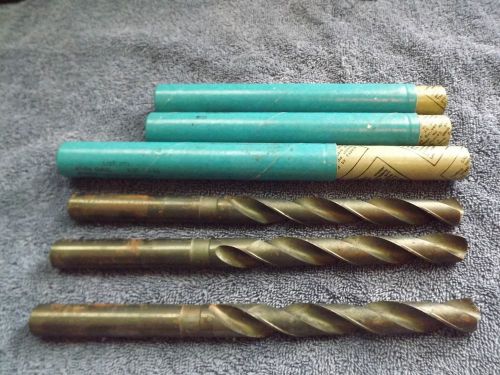 45/64&#034; LONG STRAIGHT SHANK DRILL 9&#034; LENGTH HSS STANDARD TOOL CO. LOT OF 3 bits