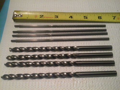 LOT OF (8) SOLID CARBIDE REAMERS -  (.1645) STRAIGHT -  (.25908) SPIRAL