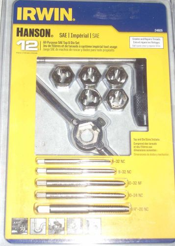 Irwin Hanson 24605 Tap &amp; Die Set 12pc All-Purpose SAE