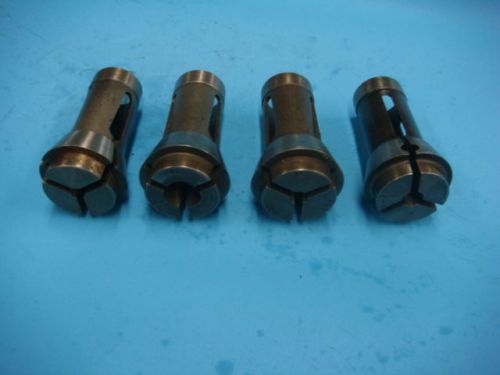 BROWN &amp; SHARPE #11 ROUND COLLETS, 4 PCS. TOTAL. 9/64, 17/32&#034;, 5/32&#034;, 9/32&#034;