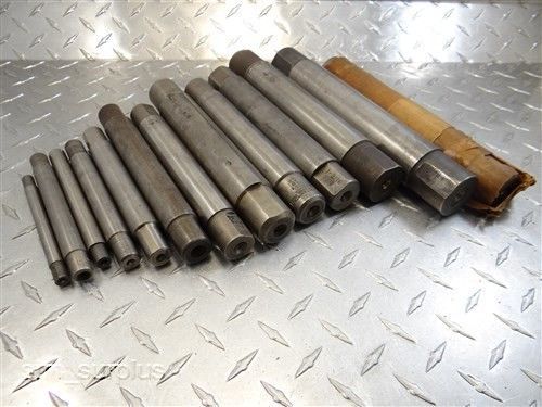 NICE LOT OF 13 HSS LATHE MANDRELS 3/8&#034; TO 1/2&#034; P&amp;W KEO