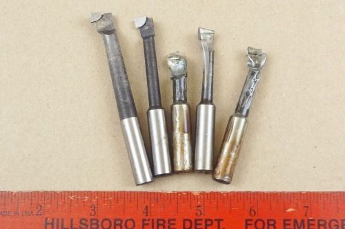 NICE LOT - FIVE (5) BORING BARS RODS CUTTERS MACHINIST LATHE TOOLS 3/8&#034; DIAMETER