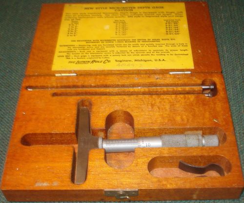 LUFKIN 0-3 INCH NO. 513N MICROMETER DEPTH GAGE .001 IN GRADS 3 INCH BASE 3 RODS