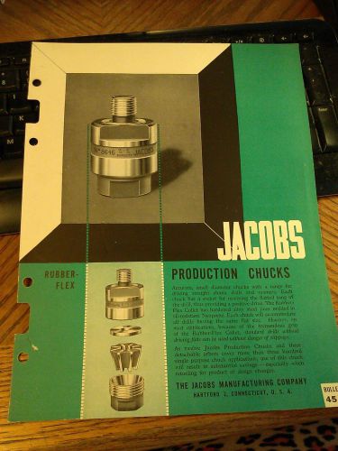 1940s JACOBS PRODUCTION CHUCK SALES SHEET  MACHINE SHOP TOOLS  DRILL