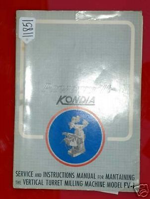 Powermill Kondia Service Manual for Turret Milling Mach (17969)