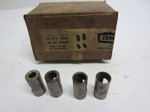 4 Craftsman End Mill Bushings # 2985 Milling Drawbar Arbor Spacers Atlas 6