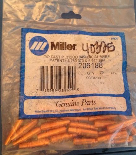 Miller Mig Welding Tips Bag of 25 Tip .312OD .045-.040 AL Wire.   (W2)