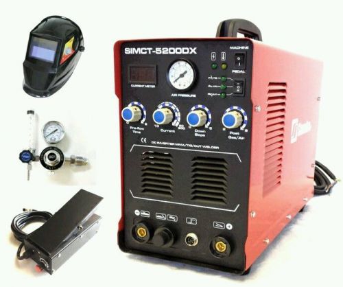 Simadre 5200dx 50a plasma cutter 200a tig arc mma welder ft pedal argon reg helm for sale