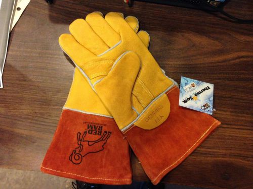 1 PAIR OF BRAND NEW SIZE LG MEMPHIS GENUINE ELK LEATHER RED RAM WELDING GLOVES