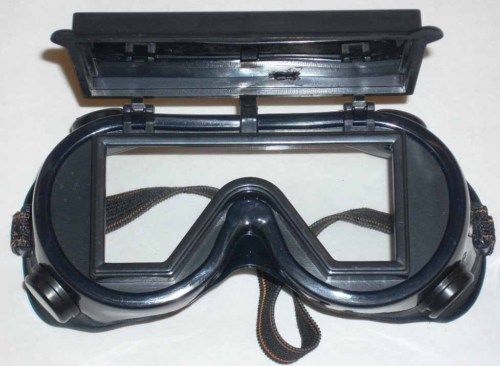 10 Black Welding Goggles Flip Front 2x4 1/4 Shade 5 New