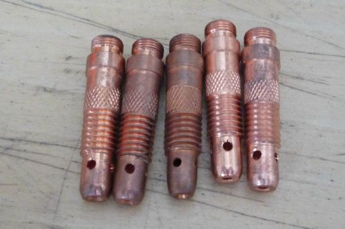 (5) FIVE tig weld torch collet body 3/32&#034; (2.4 mm) 10N32 WP-17 WP-18 WP-26