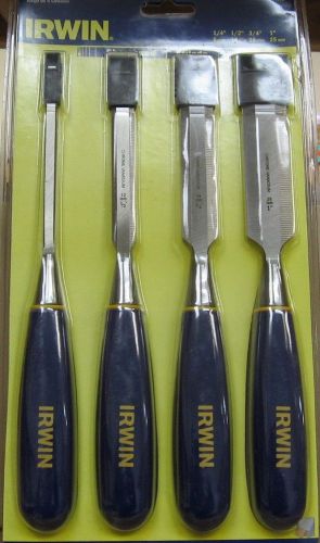 Irwin 4pc. Wood Chisels  1/4 &#034;,  1/2 &#034;,  3/4 &#034;, 1&#034; Chrome Vanadium Sharpened IW14325