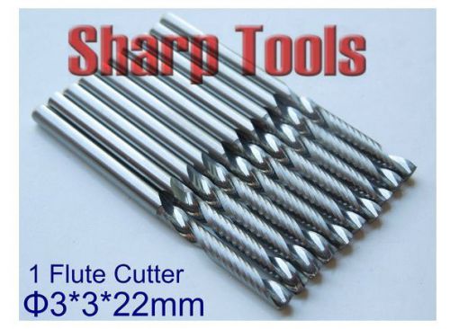 5pcs one/single flute spiral cnc router bits 3mm 22mm for sale