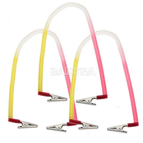 3 PCS Dental Patient Bib Clips Chains Napkin Holder Flexible Coil Plastic