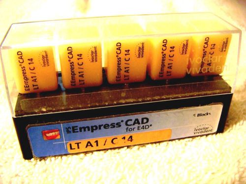 NEW IVOCLAR VIVADENT IPS EMPRESS CAD FOR E4D 5 BLOCKS SHADE LTA1/C14