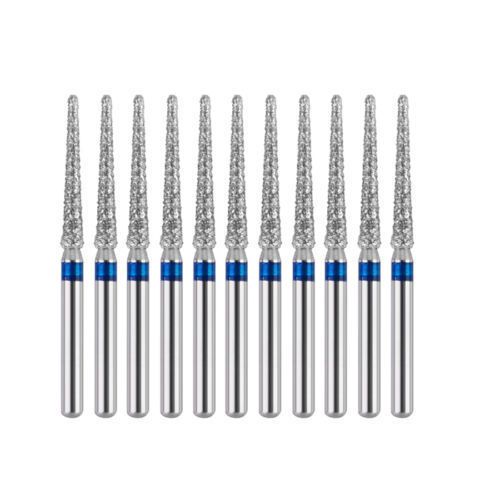 50* Dental Diamond Taper Round End Burs Medium FG1.6mm for High Speed Handpiece