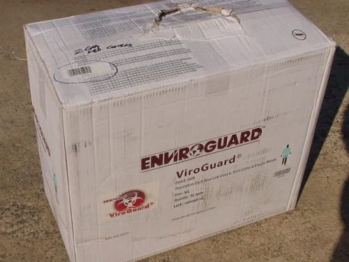 50 - enviroguard viroguard 2425-xl disposable lab coat blue elastic wrists - new for sale