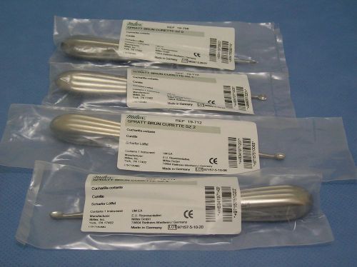 Miltex SPRATT BRUN Curette Set - Sizes 0 / 1 / 2 / 3 - New - German