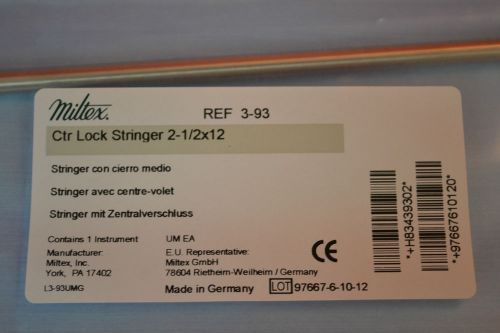 Miltex 3-93 h83439302 2 1/2&#034; x 12&#034;  center lock stringer for sale