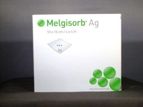 Molnlycke melgisorb ag 255100 4&#034;x 4&#034; wound dressing box of 10 calcium alginate for sale