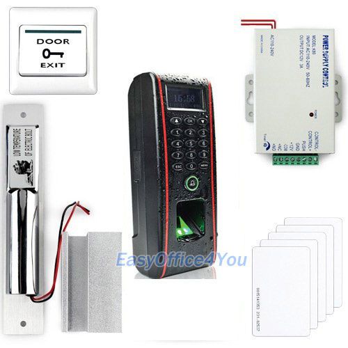 Ip65 waterproof fingerprint access control package+bolt lock/power supply unit for sale