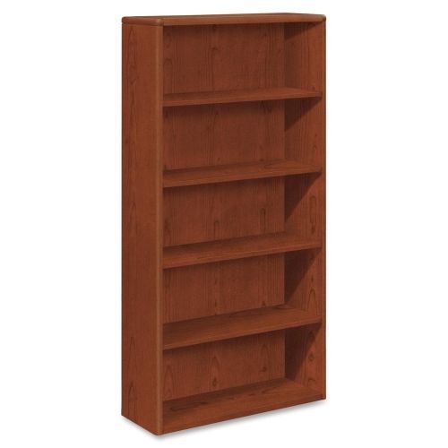 10700 series wood bookcase, five-shelf, 36w x 13-1/8d x 71h, henna cherry for sale