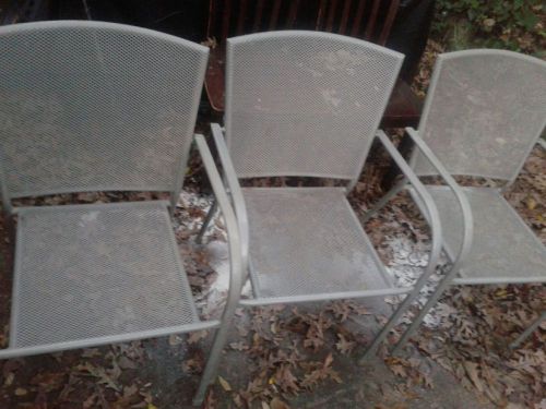 3 Mesh Metal Arm Chairs