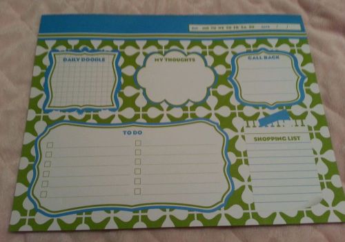 NEW Monogram Brights 8.5 x 11 inch Calendar Memo Pad - 80 sheets