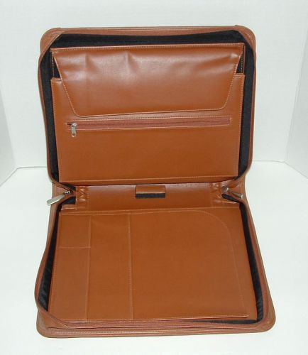 BROWN BONDED LEATHER WORLD MARK TRENDWEST ORGANIZER PLANNER L@@K