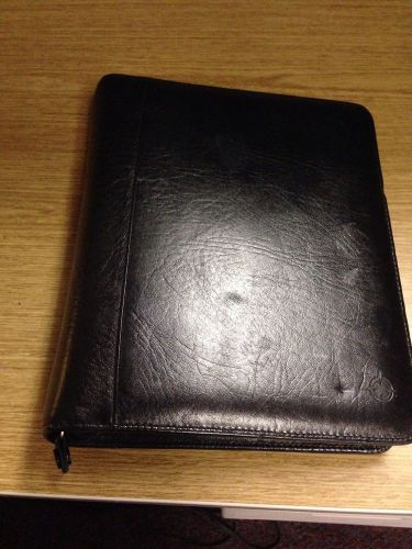 NWT Franklin Covey 2&#034; Americana With 2015 Calendar Leather Zipper Binder - Black