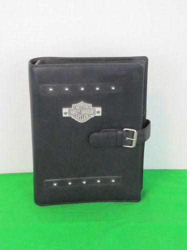 Genuine Harley Davidson Licensed Black Binder Planner Metal Logo &amp; Studs