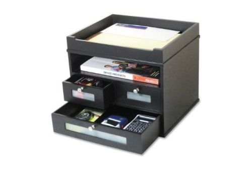 Victor Wood Midnight Black Collection,Tidy Tower Desktop Organizer