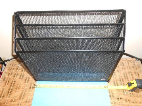 3-Tier File Holder, Eldon, Black, Mesh, 11-1/4&#034; X 12-3/4 X 3-1/2&#034; EUC