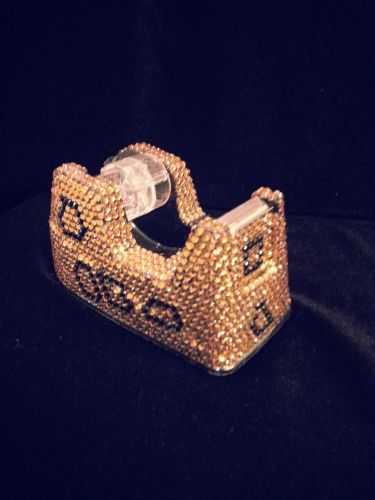 Leopard Rhinestone Crystal Bling Embellished Medium Office Tape Dispenser