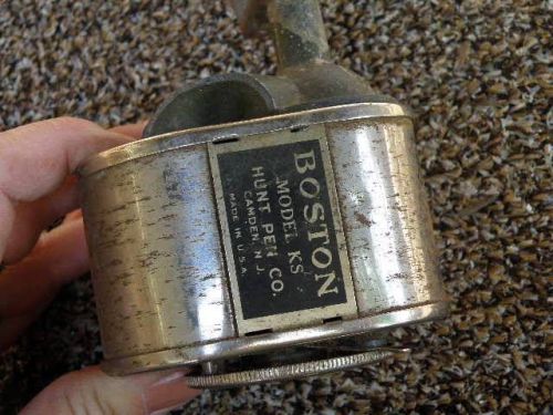 Vintage Boston Model KS Manual Pencil Sharpener Chrome for Parts 8 Hole