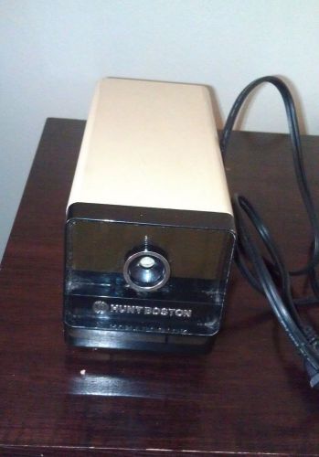 Vintage HUNT BOSTON Beige Brown Electric Pencil Sharpener Model 17