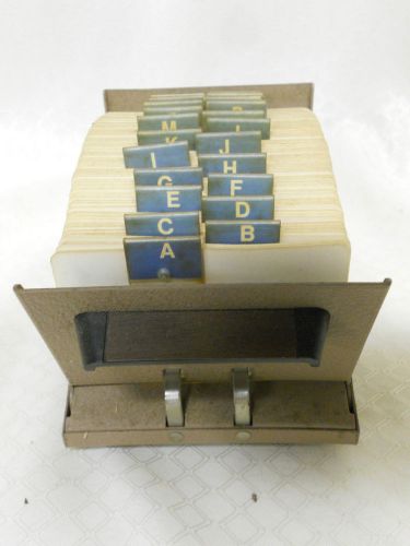 VINTAGE ROLODEX-FILE MODEL NO V524  CARDS UNUSED METAL