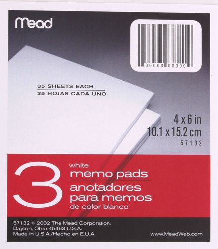 Mead 4&#034; x 6&#034; memo pad (3 count) for sale