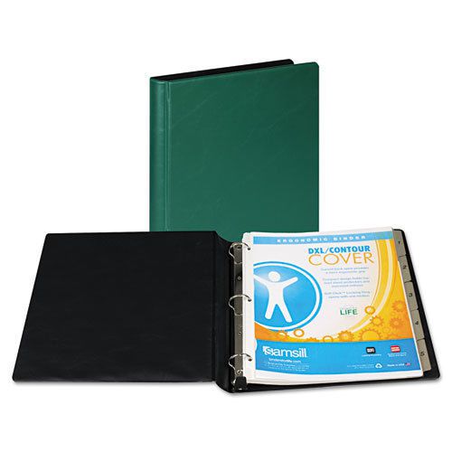 Contour Heavy-Duty Locking Round Ring Binder, 11 x 8-1/2, 1&#034; Capacity, Green